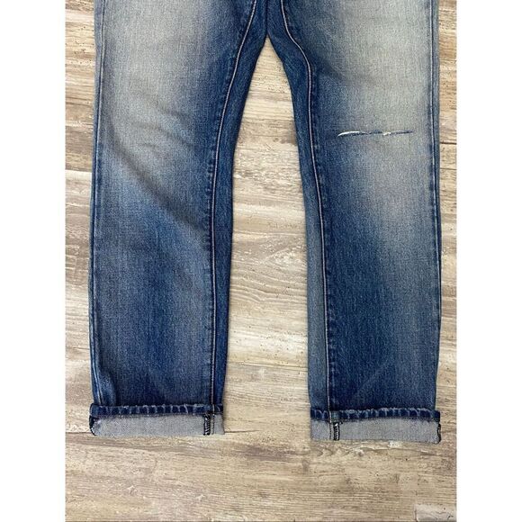 Current/Elliot Slouchy Skinny Zephyr Destroyed Jeans Cuffed Rolled Women’s Sz 10 - Picture 2 of 7
